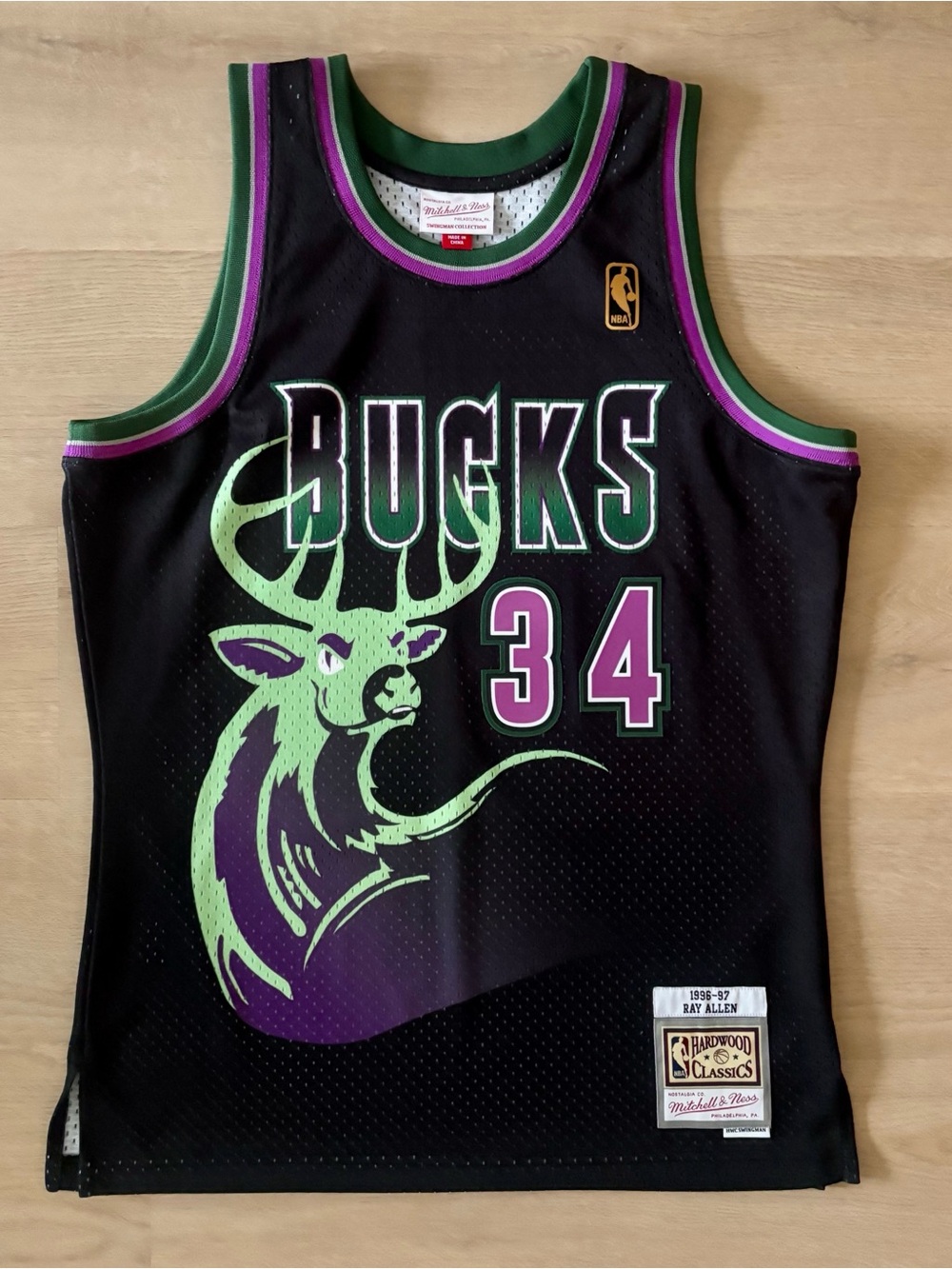 Milwaukee Bucks Ray Allen Swingman Jersey Mitchell & Ness Reload 96-97 Medium